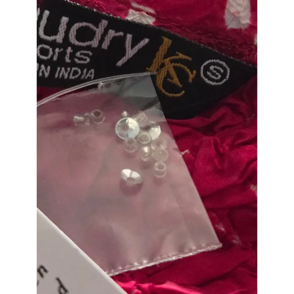 Women's Chaudry Pink White Bandhani Silk Ombre Maxi Skirt. Small - Picture 4 of 6